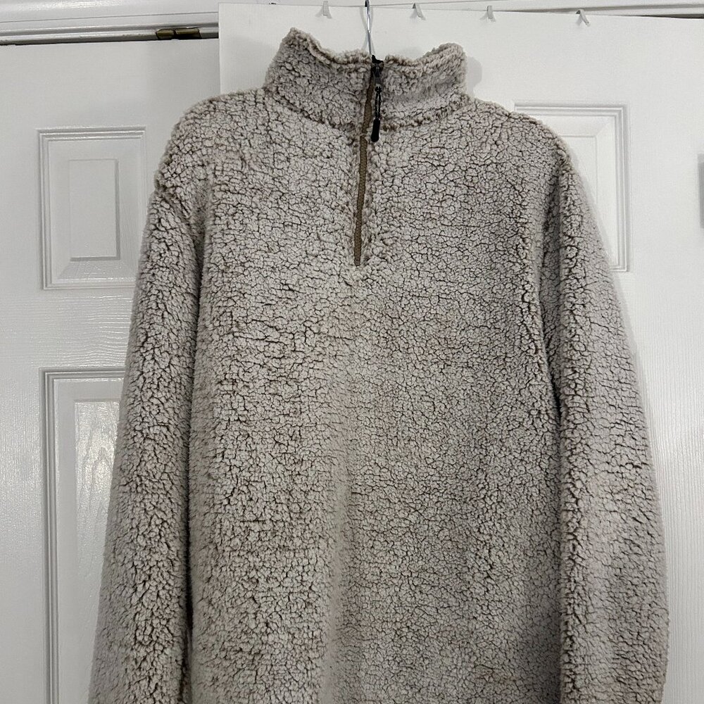 Tan Quarter zip Sherpa
